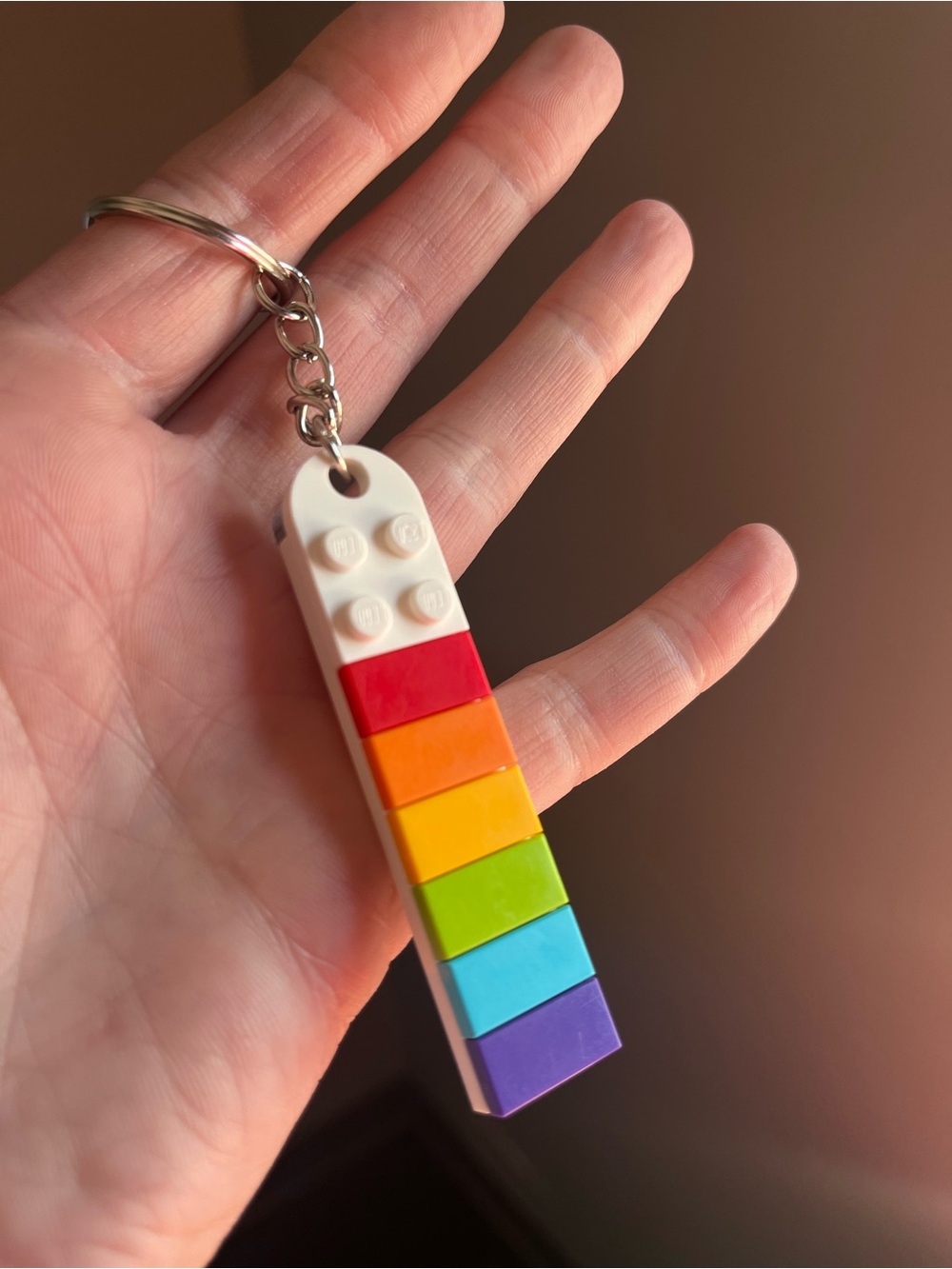 Lego Rainbow Brick Keychain - Handmade